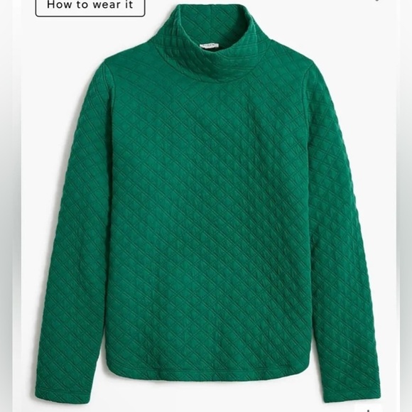 J.Crew Quilted Mockneck Pullover - Picture 1 of 7